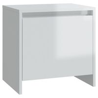 vidaXL Bedside Cabinet High Gloss White 45x34x44.5 cm Engineered Wood