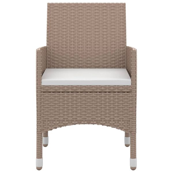 vidaXL 7 Piece Garden Dining Set with Cushions Poly Rattan and Glass