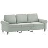 vidaXL 3-Seater Sofa with Throw Pillows Light Grey 180 cm Velvet