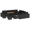 vidaXL Garden Sofa Set 14 pcs Black Poly Rattan