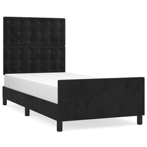 vidaXL Bed Frame without Mattress Black 107x203 cm King Single Size Velvet
