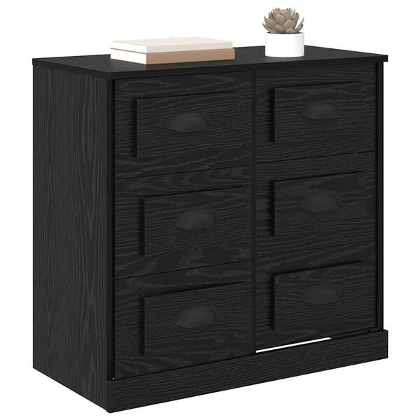 vidaXL Sideboard Black Oak 70 x 35.5 x 67.5 cm Engineered Wood