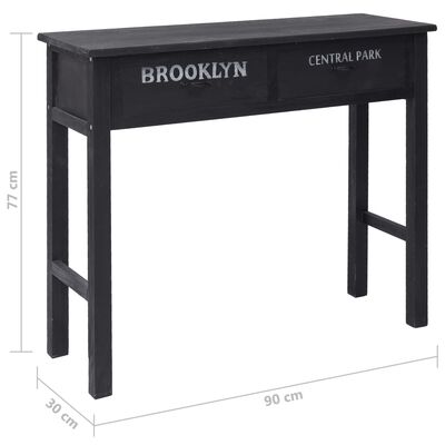 vidaXL Console Table Black 90x30x77 cm Wood