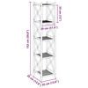 vidaXL 5-Tier Square Bamboo Shelf