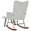 vidaXL Rocking Chair with Stool Light Grey Velvet