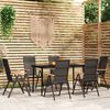 vidaXL 7 Piece Garden Dining Set Black