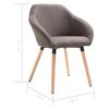 vidaXL Dining Chairs 6 pcs Taupe Fabric