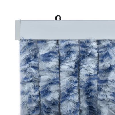 vidaXL Insect Curtain Blue, White and Silver 90x220 cm Chenille