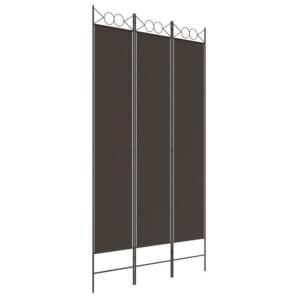 vidaXL 3-Panel Room Divider Brown 120x220 cm Fabric