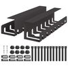 vidaXL Under Desk Cable Management Tray 2 pcs Black 43 x 10 x 10 cm