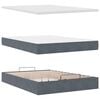 vidaXL Ottoman Bed with Mattresses & LEDs Dark Grey Double Velvet