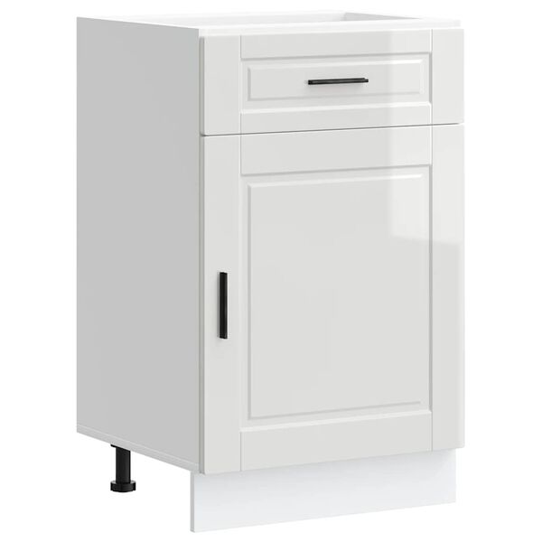 vidaXL Kitchen Base Cabinet Porto High Gloss White Engineered Wood