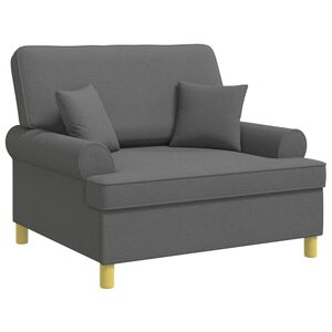 vidaXL Armchair with Cushions Dark Grey Fabric