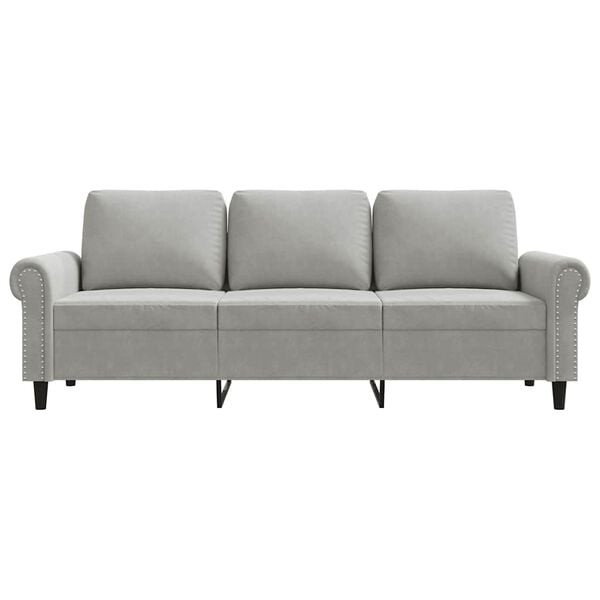 vidaXL 3-Seater Sofa Light Grey 180 cm Velvet