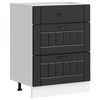 vidaXL Kitchen Base Cabinet "Lucca" Black Engineered Wood
