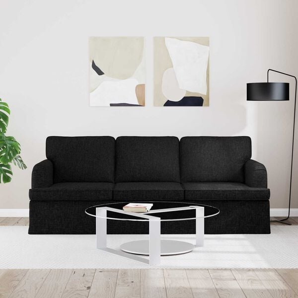 vidaXL Sofa Black 201 x 80 x 85 cm Fabric