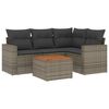 vidaXL 5 Piece Garden Sofa Set with Cushions Grey Poly Rattan