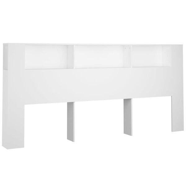 vidaXL Headboard Cabinet White 180x18.5x104.5 cm