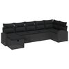 vidaXL Sofa Set 7 pcs Black Poly Rattan