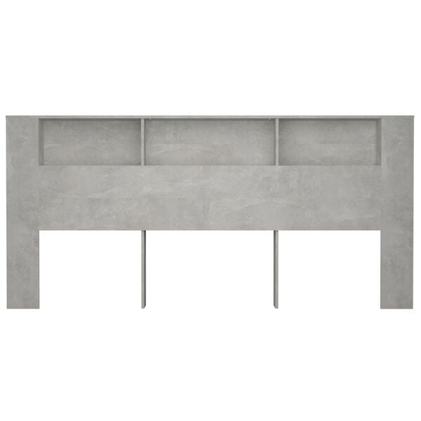 vidaXL Headboard Cabinet Concrete Grey 220x18.5x104.5 cm