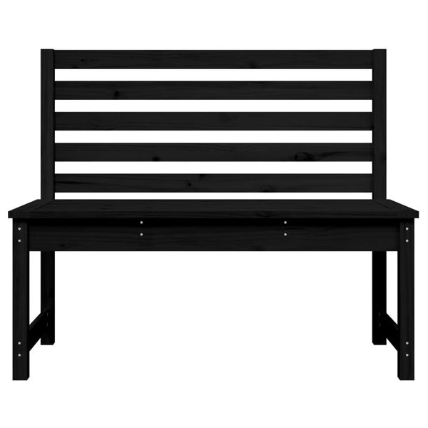 vidaXL Garden Bench Black 109 cm Solid Wood Pine