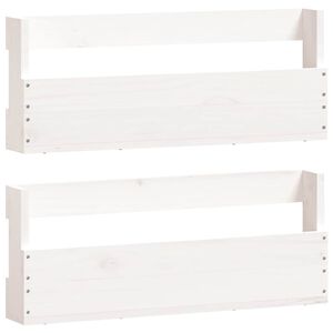 vidaXL Wall-mounted Shoe Racks 2 pcs White 59x9x23 cm Solid Wood Pine