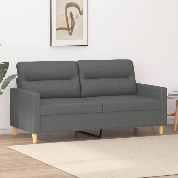 vidaXL 2-Seater Sofa Dark Grey 140 cm Fabric