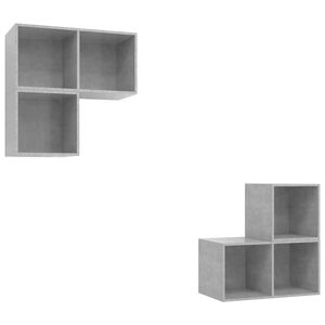 vidaXL TV Cabinet Set | Concrete Grey | Engineered Wood | Medium