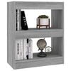 vidaXL Book Cabinet/Room Divider Grey Sonoma 60x30x72 cm
