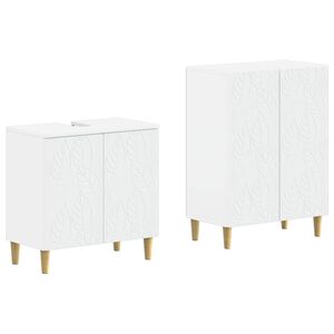 vidaXL 2 Piece Bathroom Cabinet Set DELFT White Engineered Wood