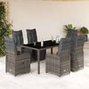 vidaXL 7 Piece Garden Bistro Set with Cushions Grey Poly Rattan