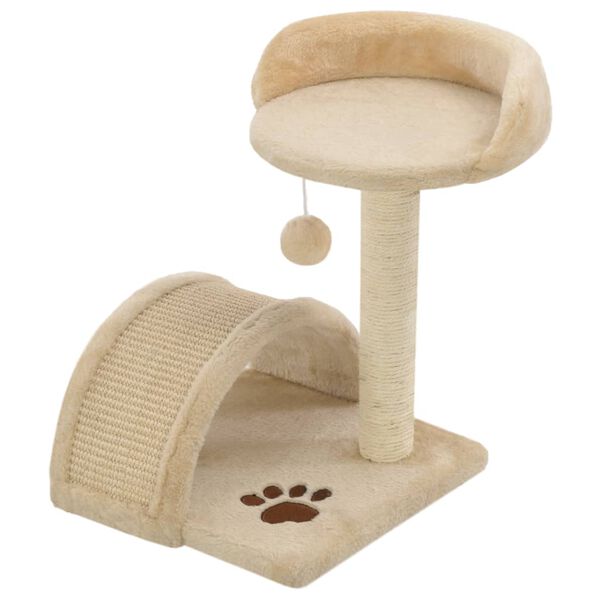 vidaXL Cat Tree with Sisal Scratching Post 40 cm Beige and Brown