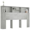 vidaXL Headboard Cabinet Concrete Grey 160x19x103.5 cm
