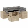 vidaXL 5 Piece Garden Sofa Set with Cushions Beige Poly Rattan