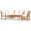 vidaXL 5 Piece Garden Lounge Set with Cushion Cream Solid Acacia Wood