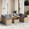 vidaXL 10 Piece Garden Sofa Set with Cushions Beige Poly Rattan