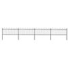 vidaXL Garden Fence with Hoop Top Steel 671x80 cm Black