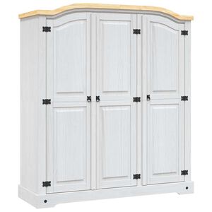 vidaXL Wardrobe Mexican Pine Corona Range 3 Doors White