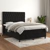 vidaXL Box Spring Bed with Mattress Black 137x187 cm Double Size Velvet