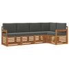 vidaXL Outdoor Sofa Set 5 pcs Natural and Anthracite Polyester
