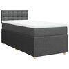 vidaXL Box Spring Bed with Mattress Dark Grey King Single Fabric