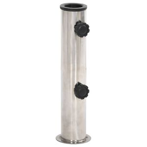 vidaXL Parasol Base for &Oslash;38/48 mm Pole Silver Stainless Steel