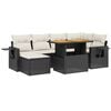 vidaXL 7 Piece Garden Sofa Set with Cushions Black Poly Rattan