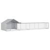 vidaXL Chicken Coop with Roof and Yard 2 pcs Silver 700 x 200 x 150 cm
