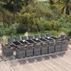 vidaXL 15 Piece Garden Dining Set with Cushions Poly Rattan Grey