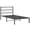vidaXL Metal Bed Frame without Mattress with Headboard Black 107x203cm