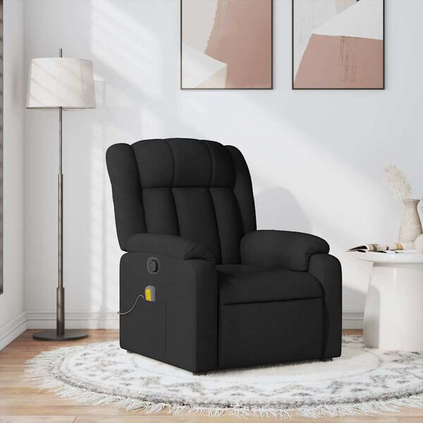 vidaXL Massage Recliner Chair Black Fabric