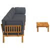 vidaXL Sofa Set with Cushion Plain 5 pcs Anthracite Solid Acacia Wood