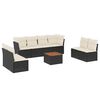 vidaXL 9 Piece Garden Sofa Set with Cushions Black Poly Rattan