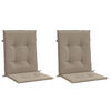 vidaXL Garden Lowback Chair Cushions 2 pcs Taupe 100x50x3 cm Oxford Fabric